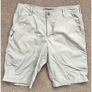 Merrell Shorts Mens Sz 34 Beige Opti Wick UPF 50+ Lightweight Cargo Outdoor